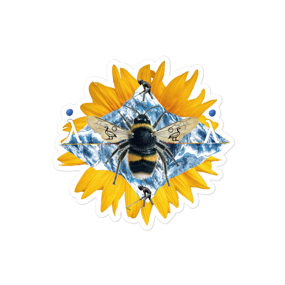 Sunflower Bee Bubble-free stickers