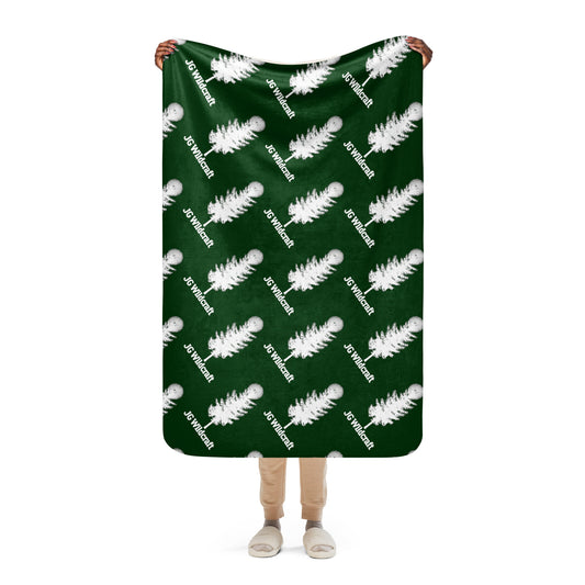 JG WIldcraft Logo Print Sherpa blanket