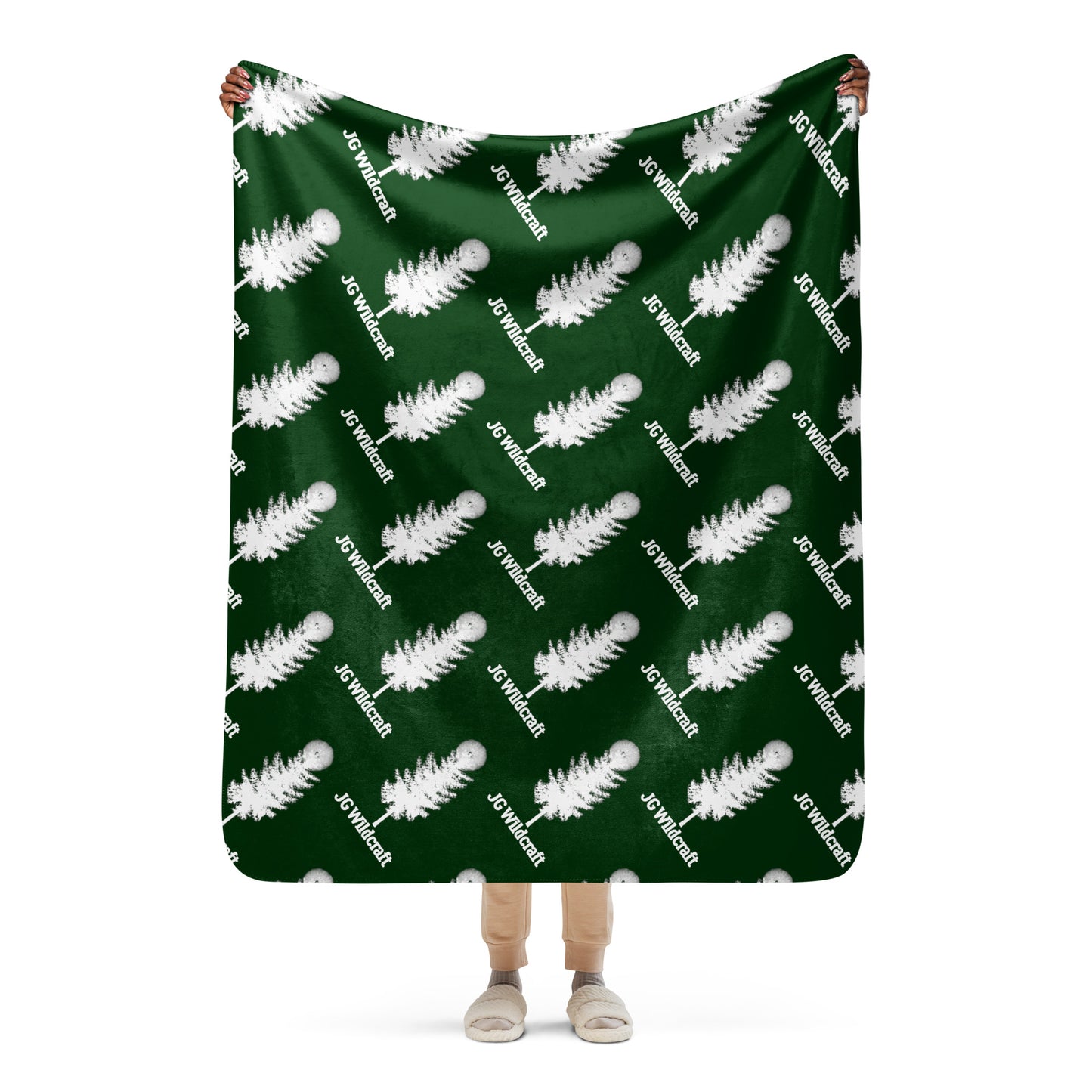 JG WIldcraft Logo Print Sherpa blanket